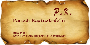 Parsch Kapisztrán névjegykártya
